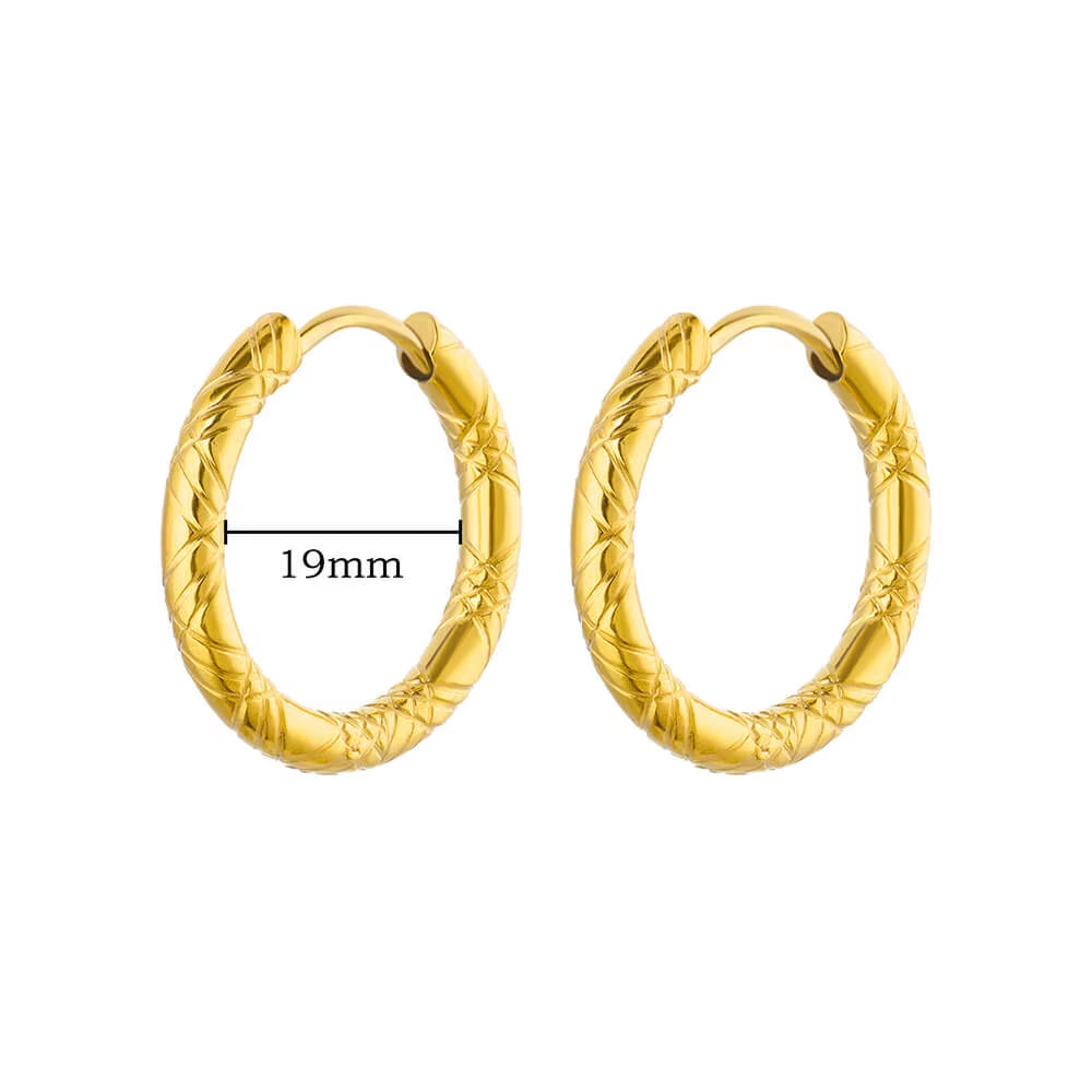 U Shape Hoop Earrings for Women Smooth Gold Plated Stainless Steel Earrings Female Classic Statement Wedding Ear Jewelry Aretes